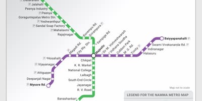 Метростанция картата Бангалор