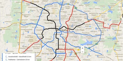 Парцел метрото намма 3 маршрут на картата